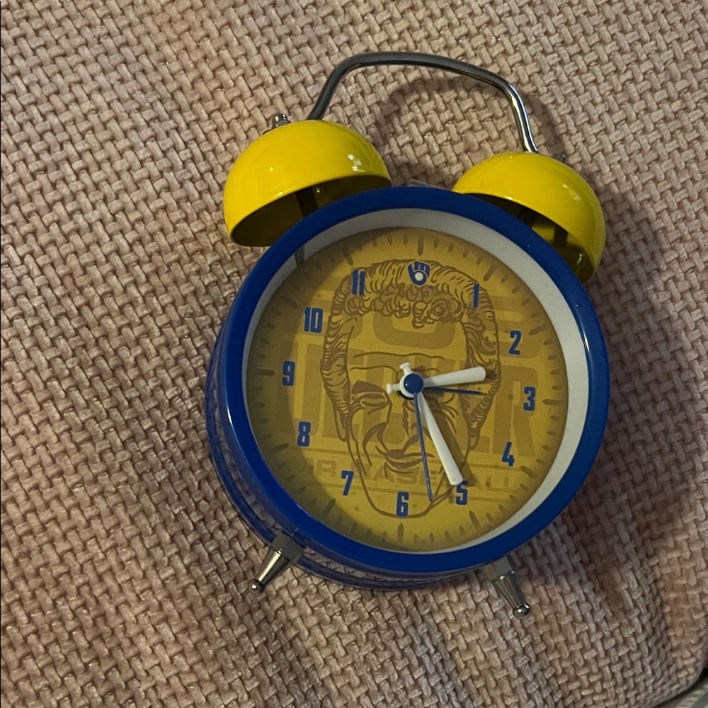 Mr. Baseball Collectable Alarm Clock
Battery powered, 2 AA batteries